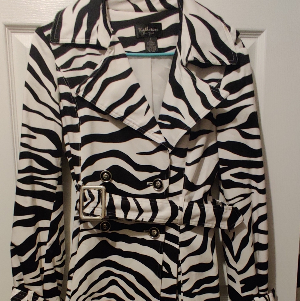 Katherine New York zebra trench coat